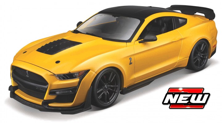 Ford Mustang Shelby GT500 2020 Geel/Zwart - 1:18