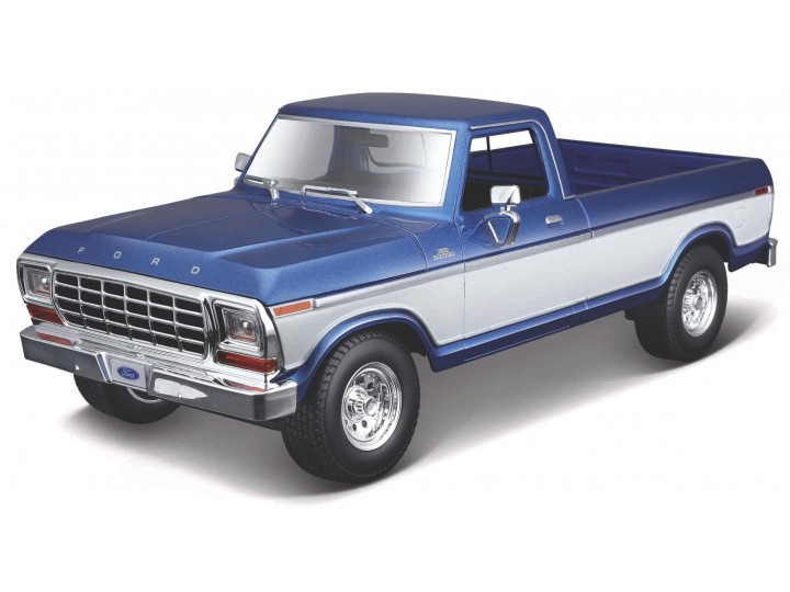 Ford F-150 Pick-Up 1979 Blauw/Wit - 1:18