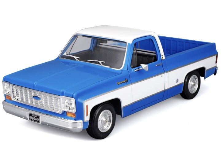 Chevrolet C10 Cheyenne Super 1974 Blue/White - 1:18