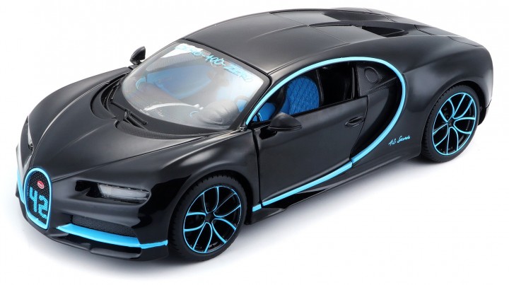 Bugatti Chiron Zero-400-Zero No.42 2018 Zwart/Blauw - 1:24