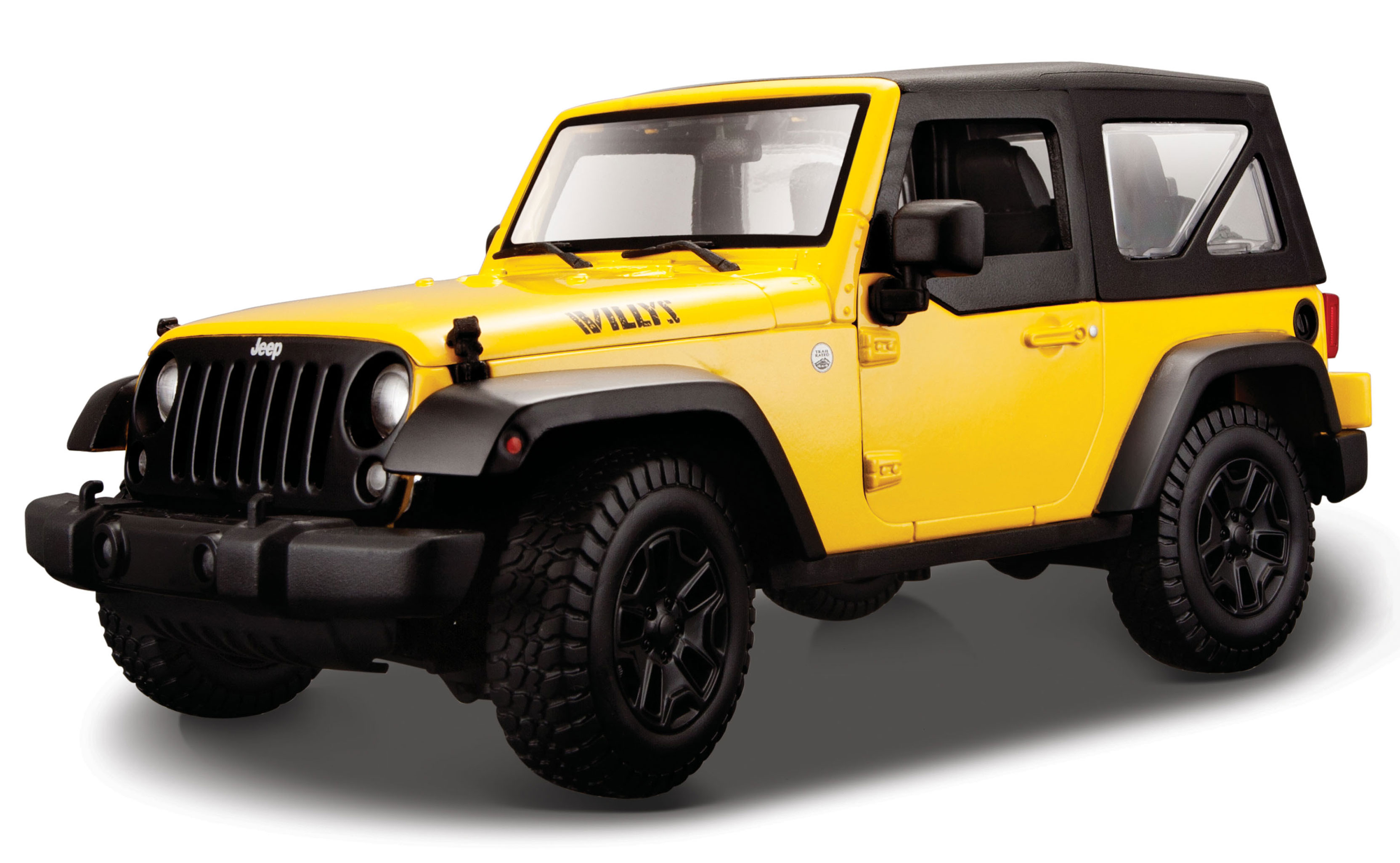 Jeep Wrangler 2014 Geel/Zwart - 1:18