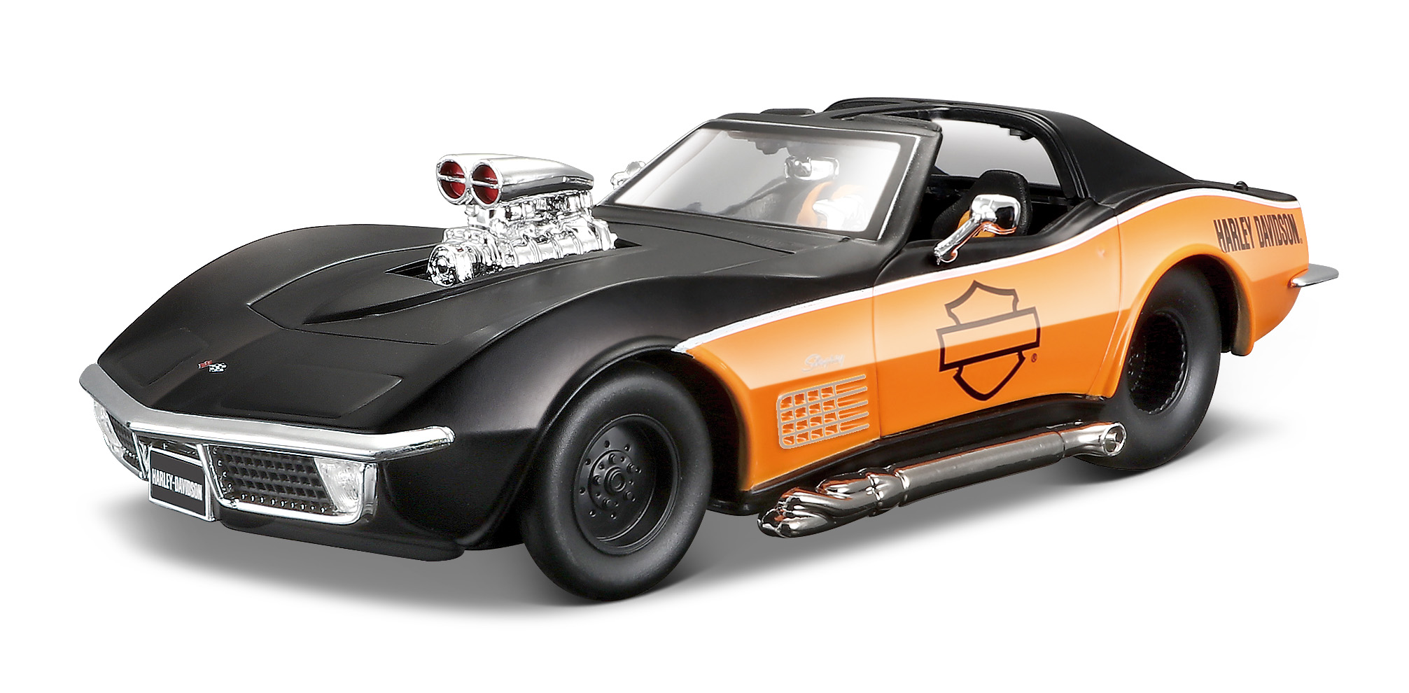 Chevrolet Corvette 1970 Zwart/Oranje - Harley Davidson