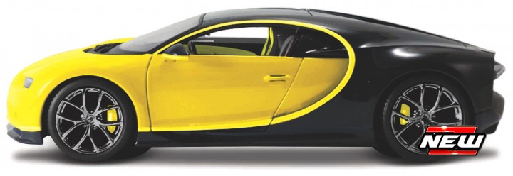 Bugatti Chiron Geel/Zwart - 1:24