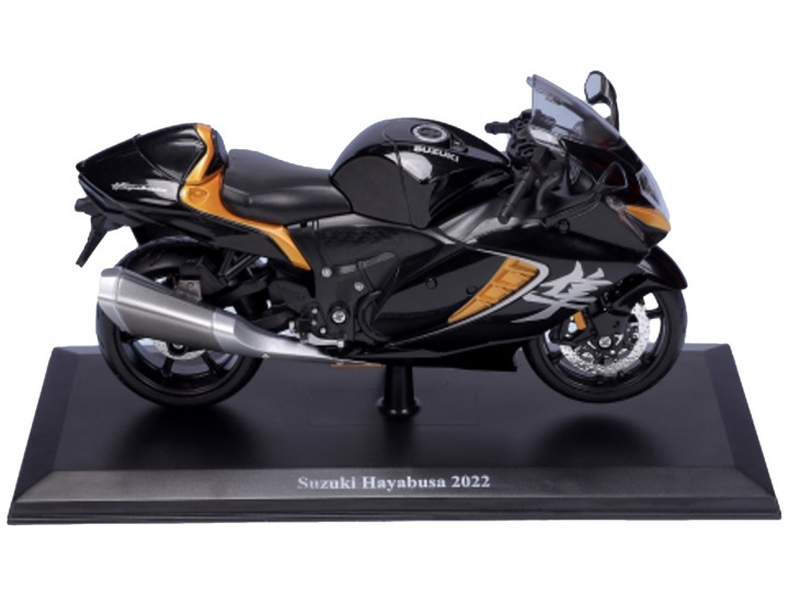Suzuki Hayabusa 2022 Zwart/Oranje - 1:18