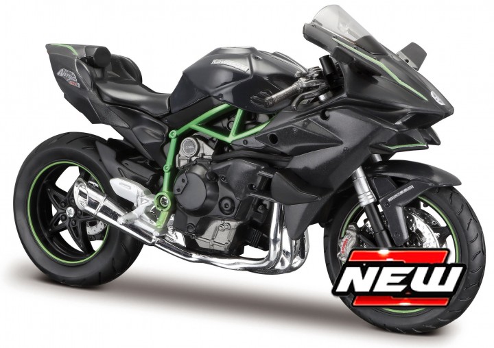 Kawasaki H2 R Ninja Zwart/Groen Kit - 1:12