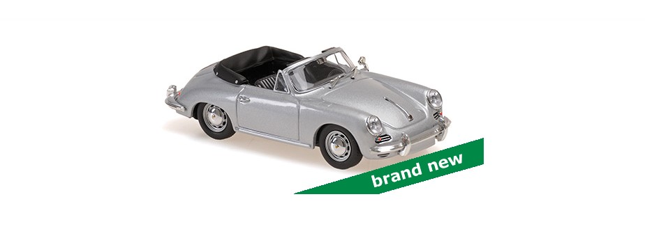 Porsche 356C Cabriolet 1965 Zilver - 1:43