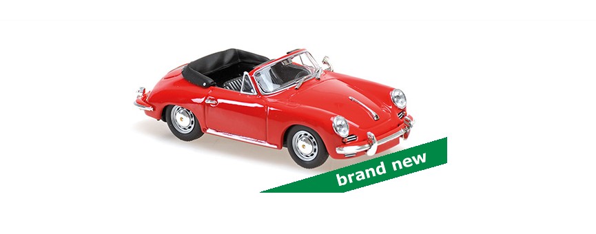 Porsche 356C Cabriolet 1965 Rood - 1:43