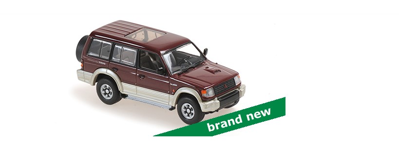 Mitsubishi Pajero LWB 1991 Donker Rood Metallic - 1:43