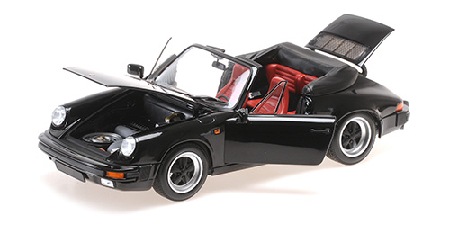Porsche 911 Carrera Cabrio 1983 Zwart - 1:18