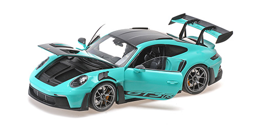 Porsche 911 (992) GT3 RS 2024 Groen met Donker zilvere velgen - 1:18