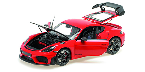 Porsche Cayman GT4 RS Weissach Package 2024 Rood - 1:18
