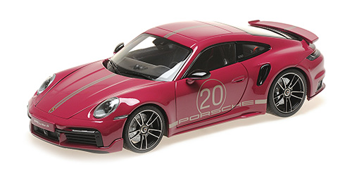 Porsche 911 (992) Turbo S Coupe Sport Design 2021 Red - 1:18