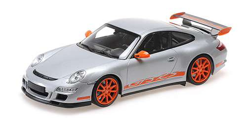 Porsche 911 (997) GT3 RS 2007 Zilver/Oranje - 1:18