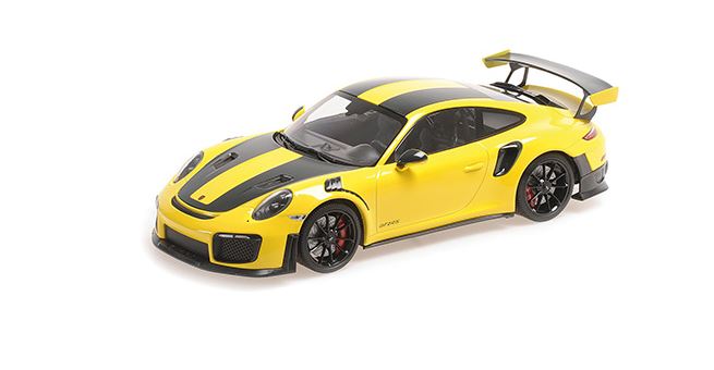 Porsche 911 (991.2) GT2 RS 2019 Geel met Zwarte wielen - 1:18
