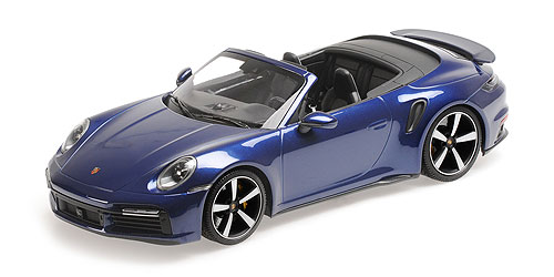 Porsche 911 (992) Turbo S Cabriolet 2020 Blauw Metallic - 1:18