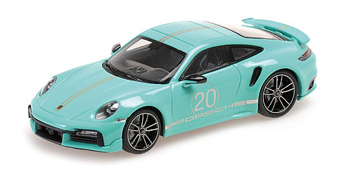 Porsche 911 (992) Turbo S Coupe Sport Design 2021 Groen - 1:18
