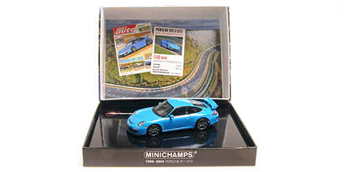 Porsche 911 GT3 2009 Blauw (Sport Auto) - 1:43