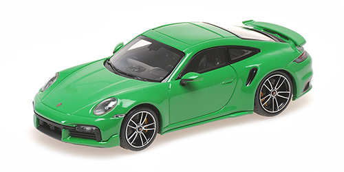 Porsche 911 (992) Turbo S Coupe Sport Design 2021 Groen - 1:43
