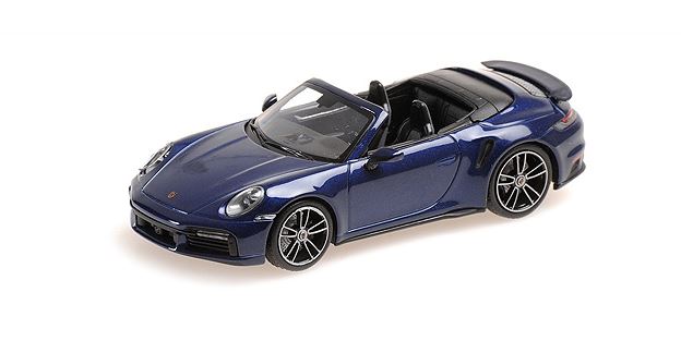 Porsche 911 (992) Turbo S Cabriolet 2020 Blauw Metallic - 1:43
