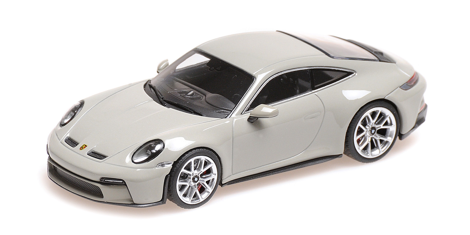 Porsche 911 (992) GT3 Touring 2021 Krijt met Zilveren wielen - 1:43