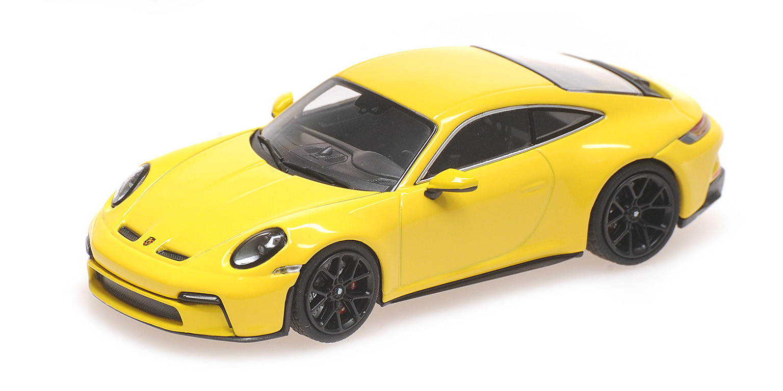 Porsche 911 (992) GT3 Touring 2021 Geel met Zwarte wielen - 1:43