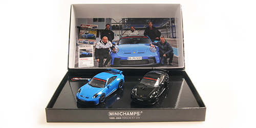 2-car set Porsche 911 (992) GT3 2021 Shark Blue and Black - 1:43