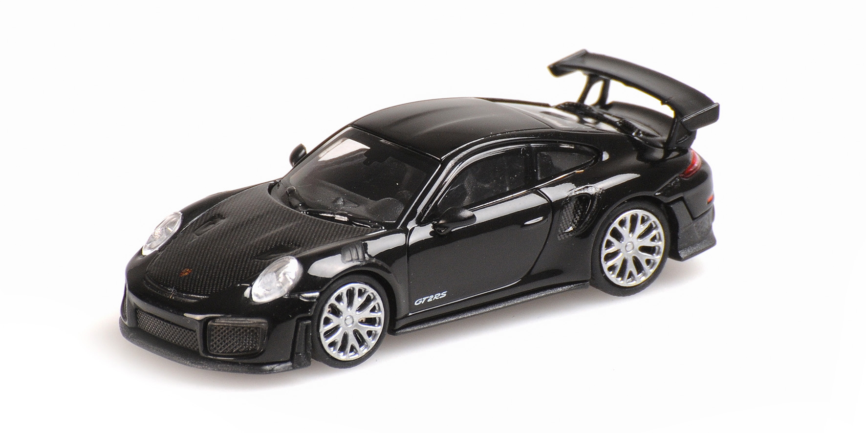 Porsche 911 GT2 RS 2018 Zwart met Carbon motorkap