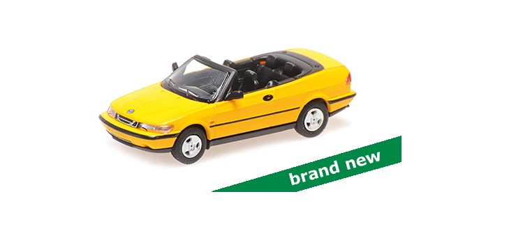 Saab 900 Cabriolet 1995 Geel - 1:87
