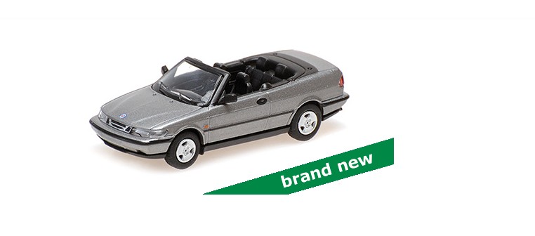 Saab 900 Cabriolet 1995 Grijs Metallic - 1:87