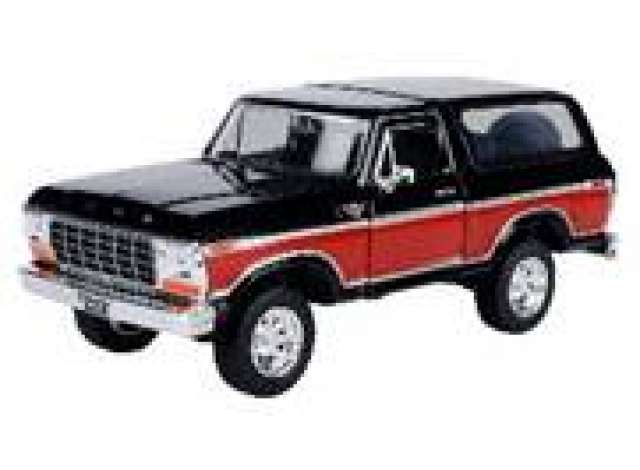 Ford Bronco Hard Top 1978 Zwart/Rood - 1:24