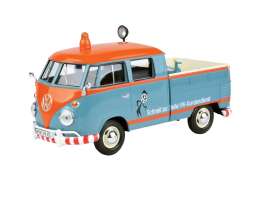 Volkswagen T1 Pick Up VW-Kundendienst Blauw/Oranje - 1:24