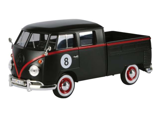 Volkswagen T1 Pick-Up Hot Rod 8-Ball Black/Red - 1:24