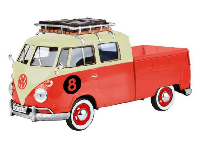 Volkswagen T1 Pick Up met Dakrail Rood/Creme