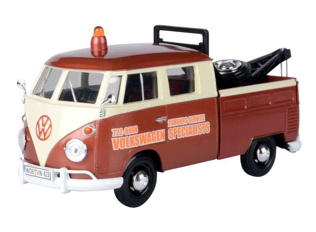 Volkswagen T1 Sleepwagen Wit/Bruin - 1:24