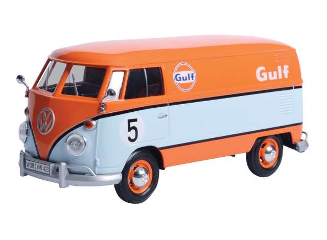 Volkswagen T1 Delivery Van No.5 Gulf Lichtblauw/Oranje - 1:24