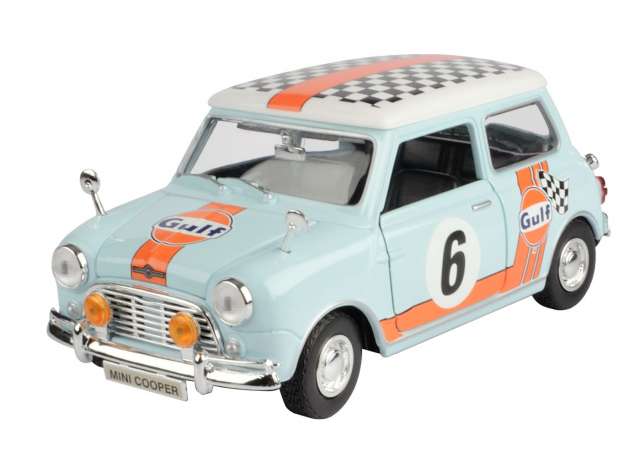 Mini Cooper Gulf Rally No.6 Light Blue/Orange - 1:18