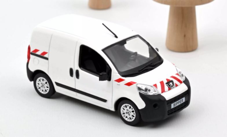 Peugeot Bipper 2009 Wit met Rode strepen - 1:43