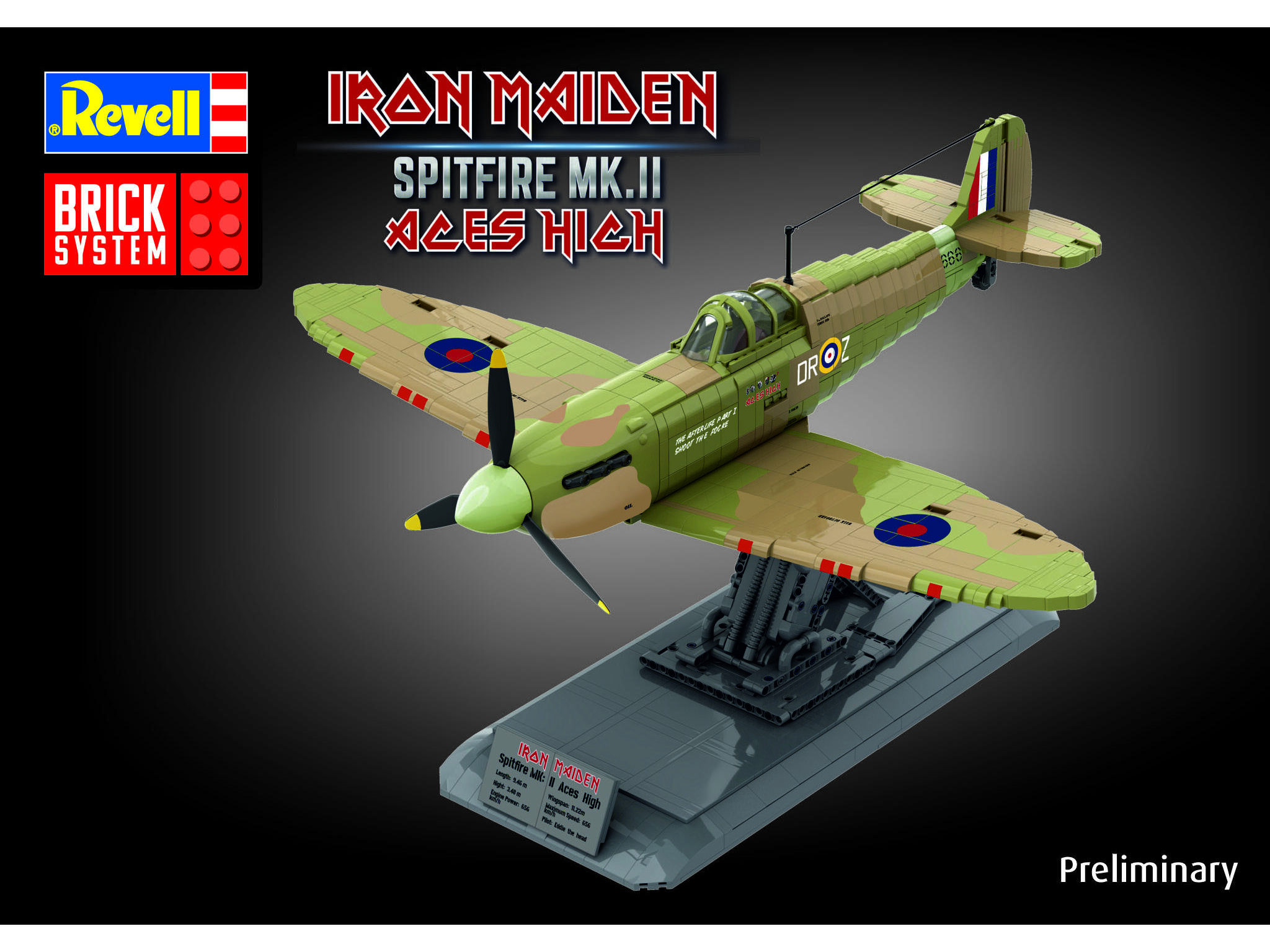 Iron Maiden Spitfire Mk.II Aces High Brick System - 1:18