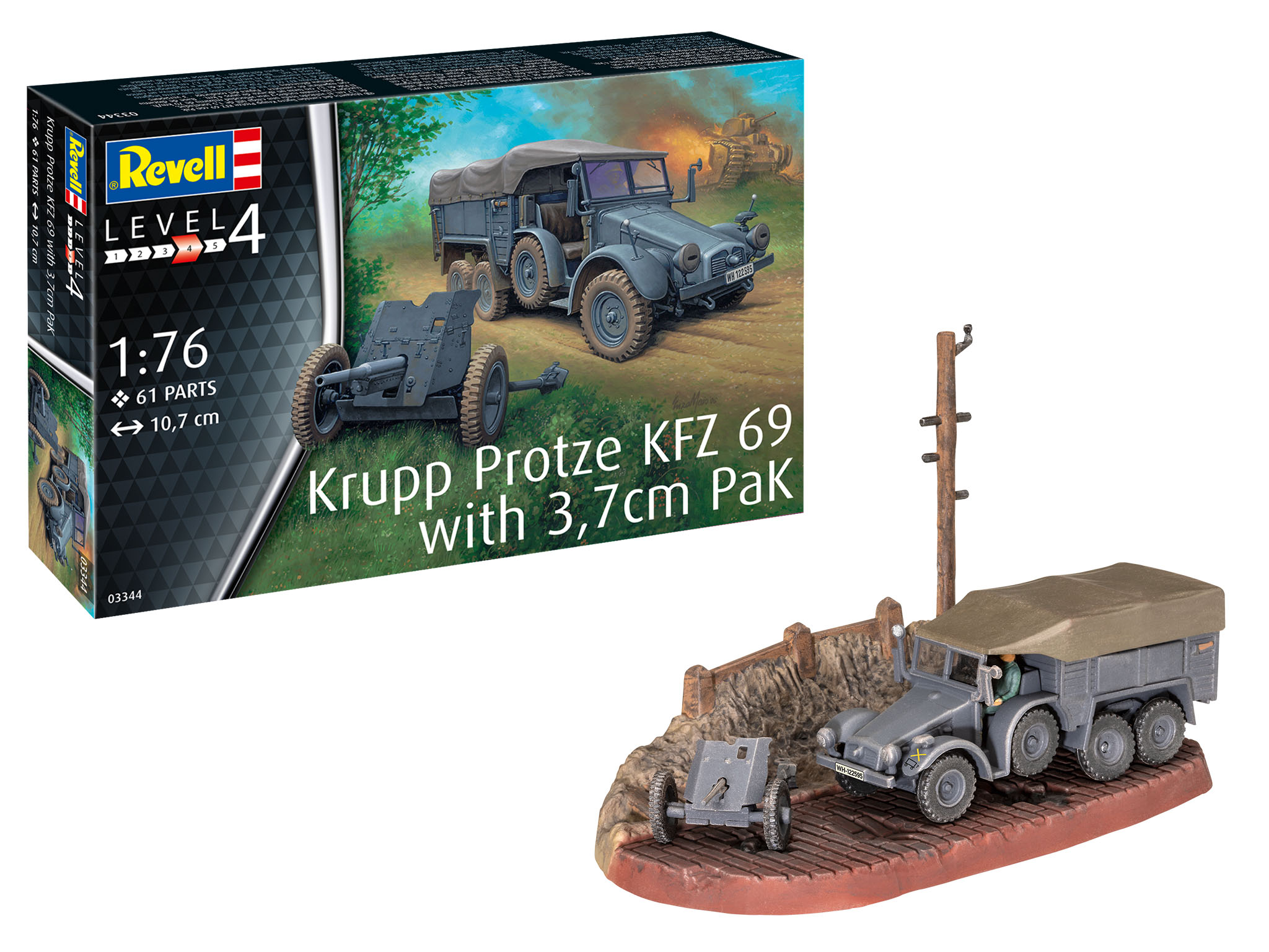 Krupp Protze KFZ 69 with 3,7cm Pak - 1:76