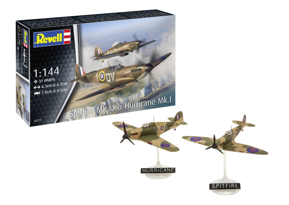 Supermarine Spitfire Mk.Ia + Hawker Hurricane Mk.I - 1:144