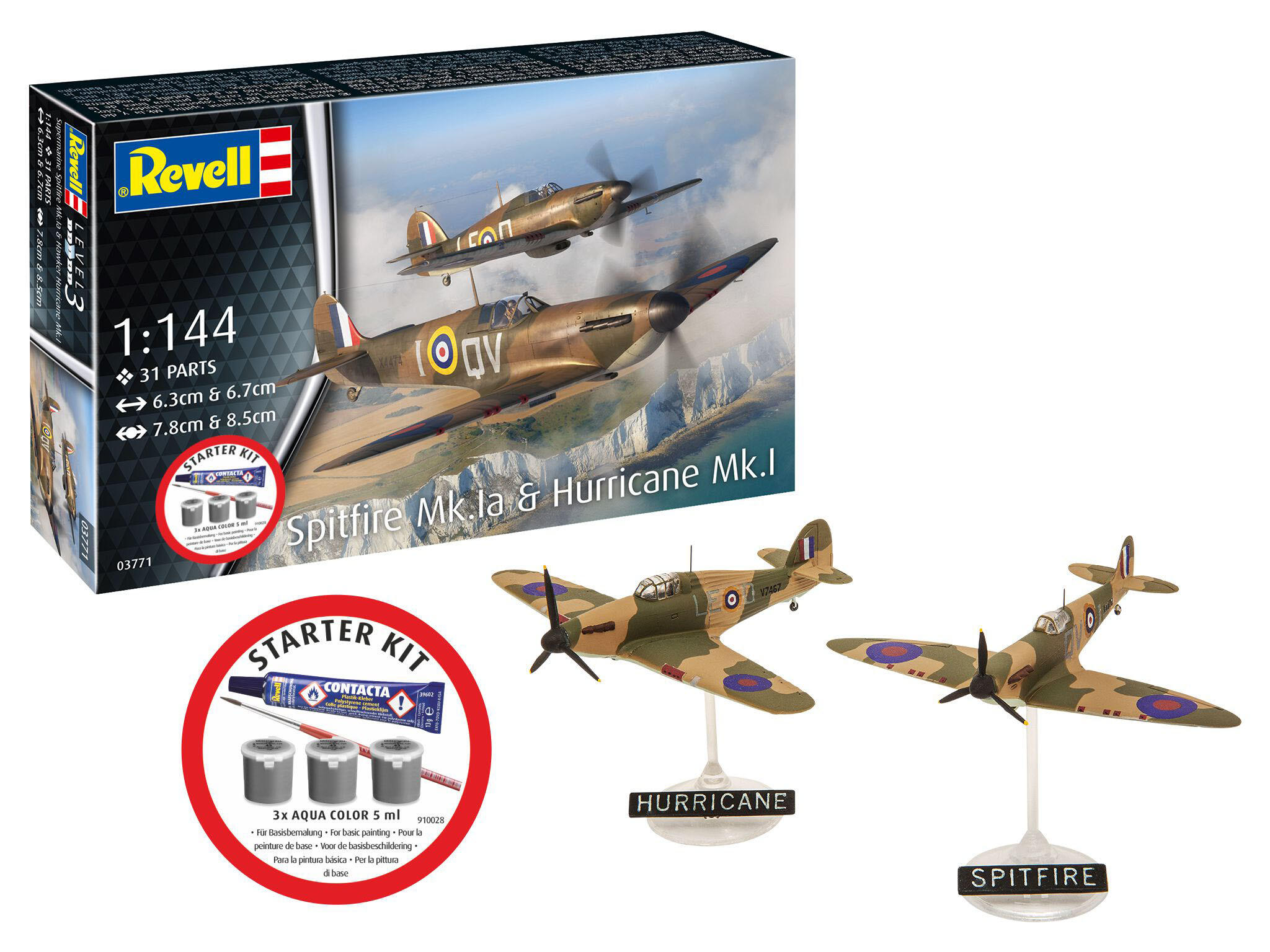 Starter Kit Spitfire Mk.1a and Hurricane Mk.1 - 1:144