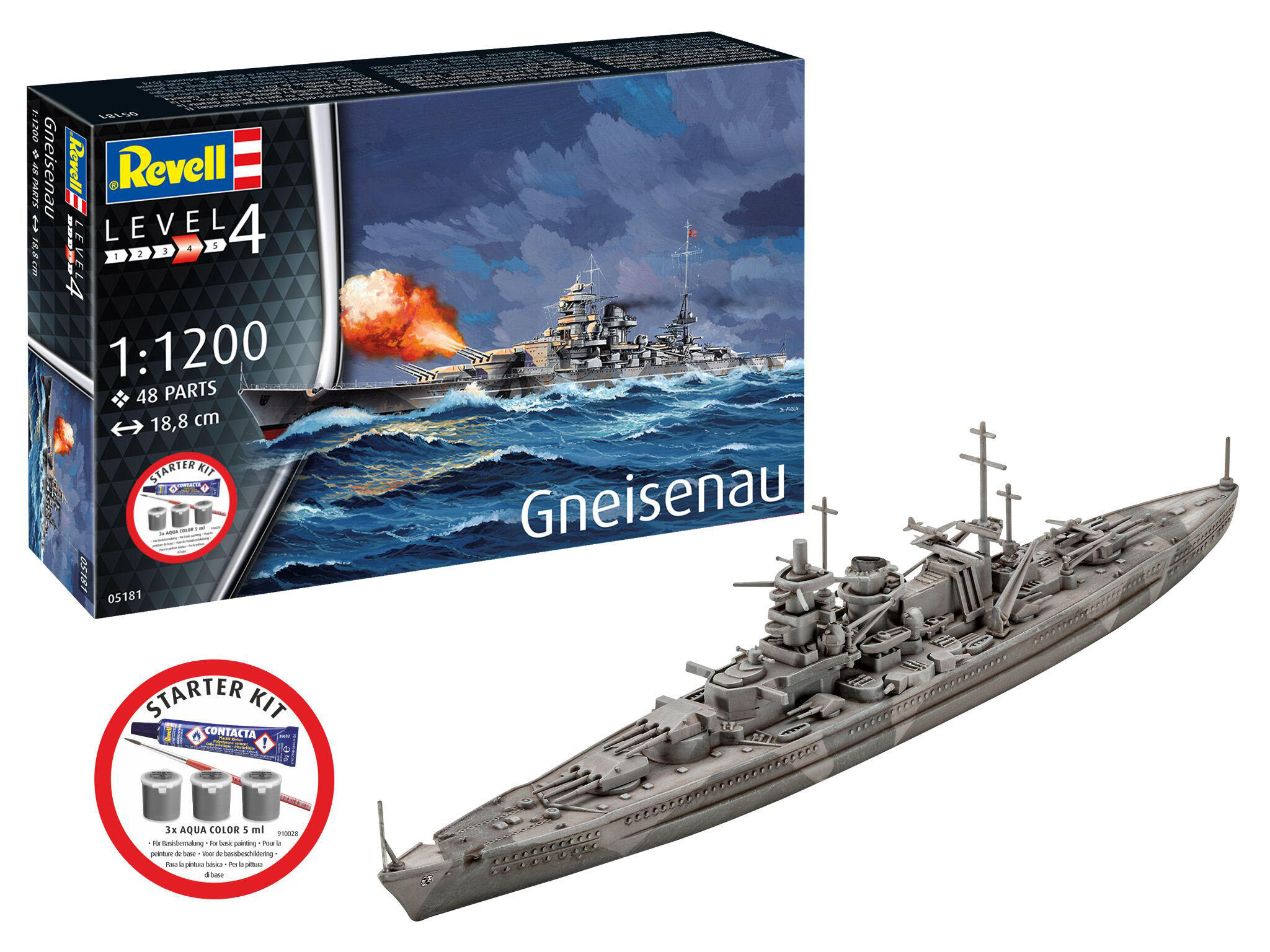 Starter Kit Battleship Gneisenau - 1:1200