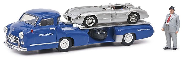 Mercedes-Benz Blaue Wunder + Mercedes-Benz 300 SLR + Figuur - 1:43