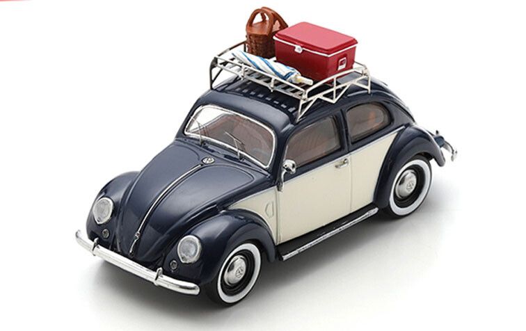 Volkswagen Beetle Summer Holidays + roofrails + suitcases - 1:43