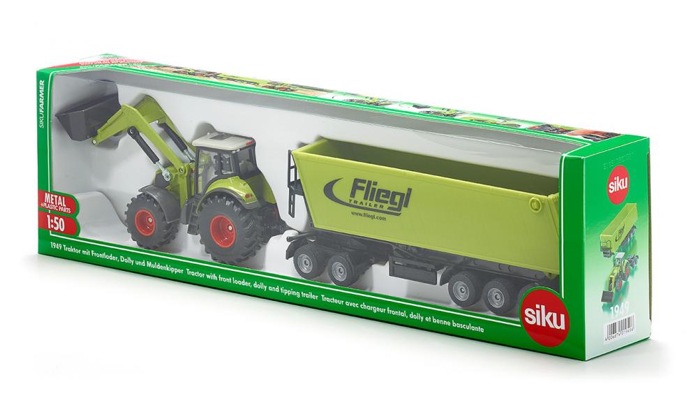 Claas Axion 850 met Dolly en Fliegl kieper - 1:50