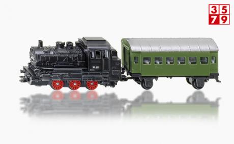 Stoomlocomotief met Personenwagon