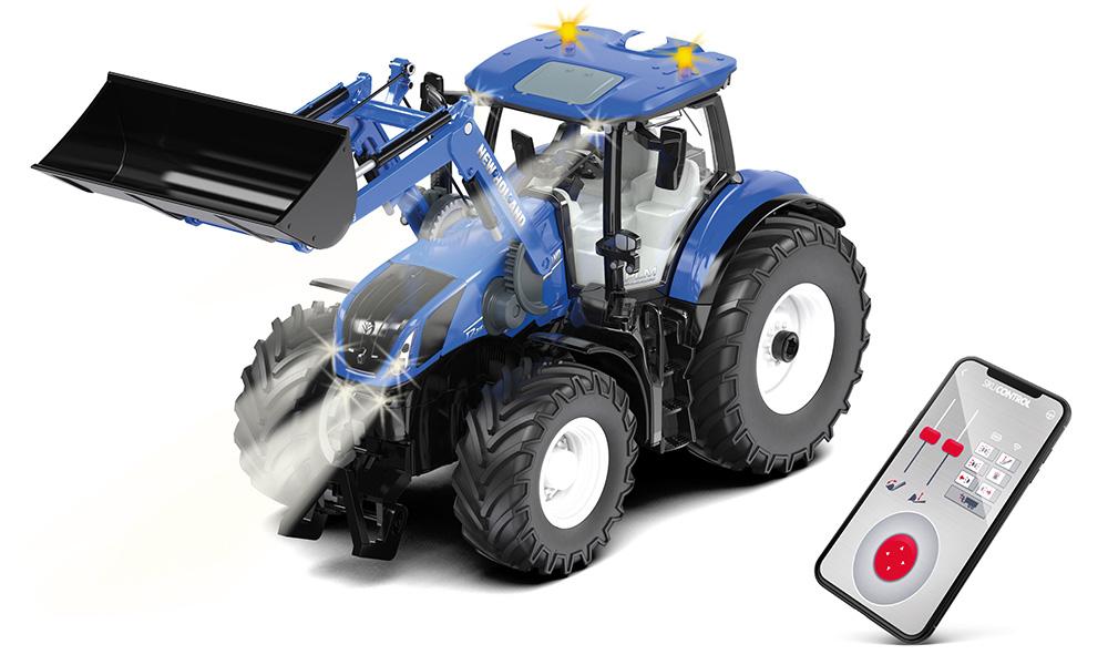 New Holland T7.315 with Frontloader and Bluetooth app Control - 1:32
