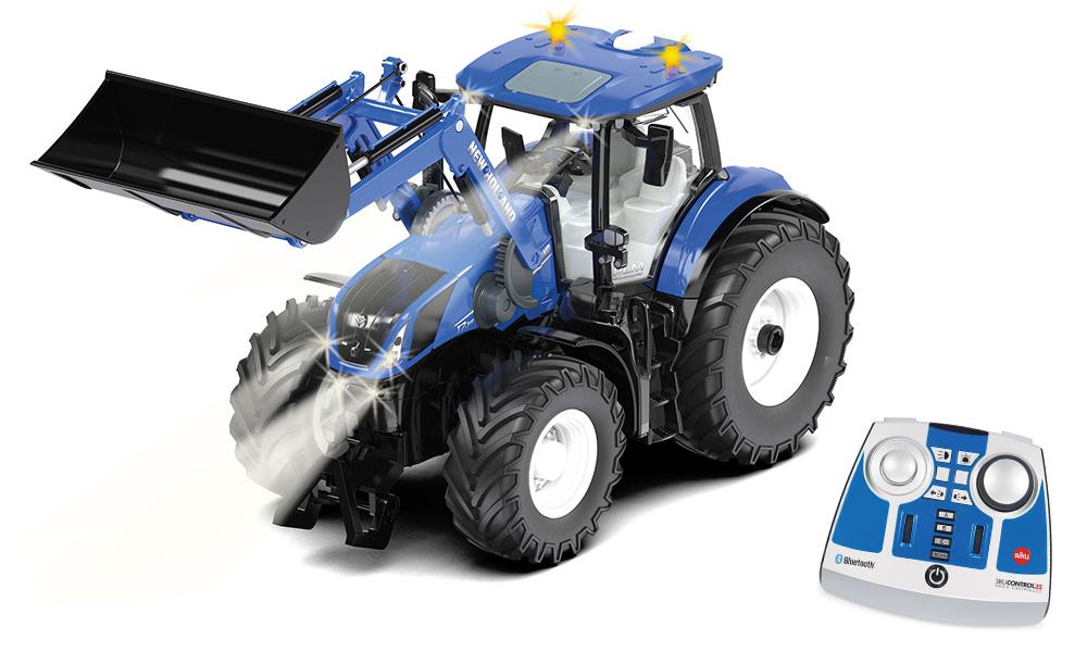 New Holland T7.315 met Voorlader en Bluetooth app + RC Control - 1:32