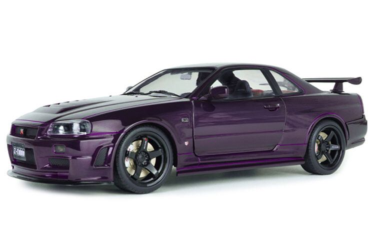 Nissan Skyline R34 GT-R Z Tune 1999 Paars - 1:18