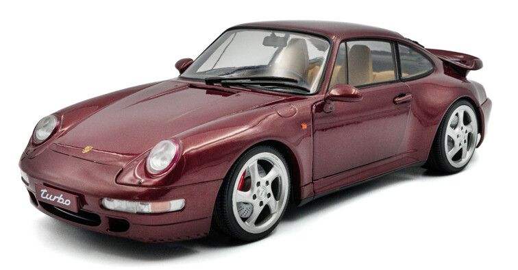 Porsche 911 (993) Turbo 1997 Donkerrood - 1:18